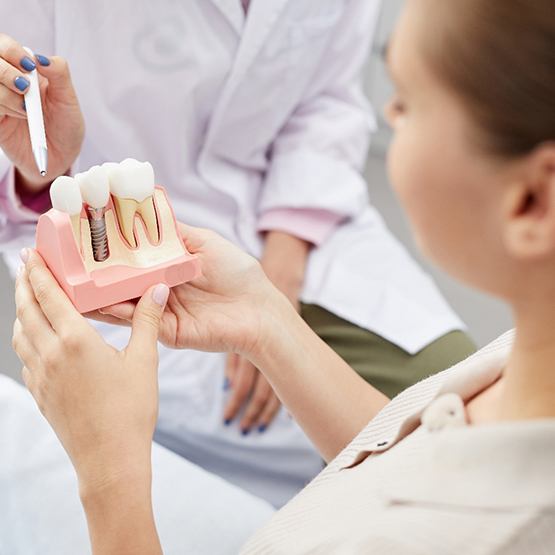 The dental implant process can be done in four main steps