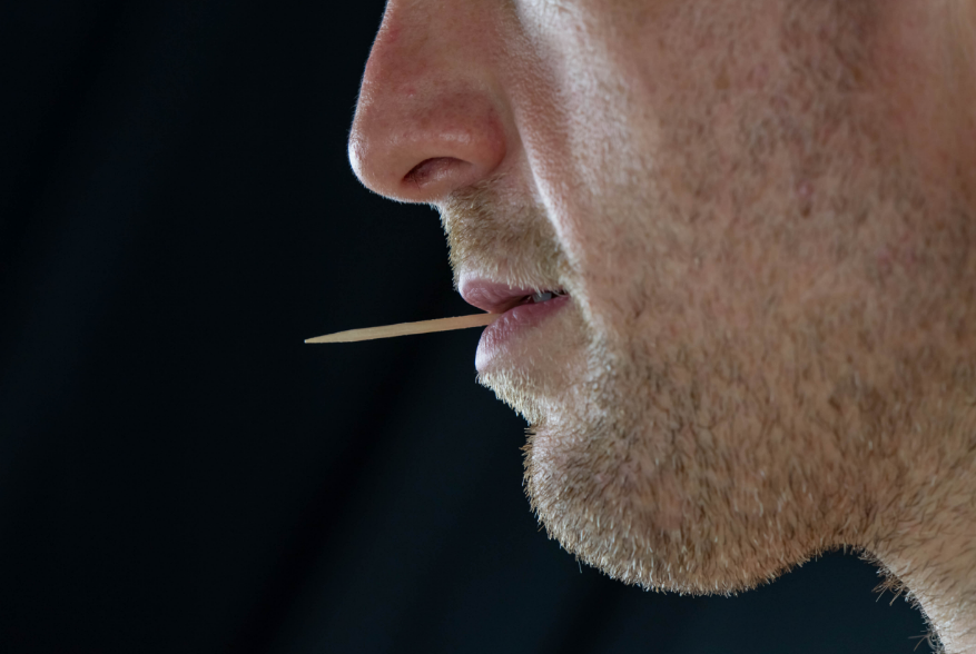 Man with toothpick